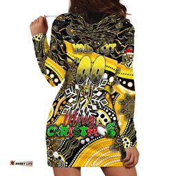 Merry Christmas AFL Richmond Tigers Hoodie Dress Aboriginal Santa Football Mascot