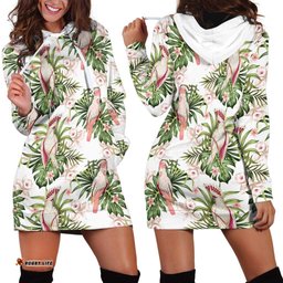 Australia Pink Cockatoo Hoodie Dress Aussie Orchids Seamless Pattern