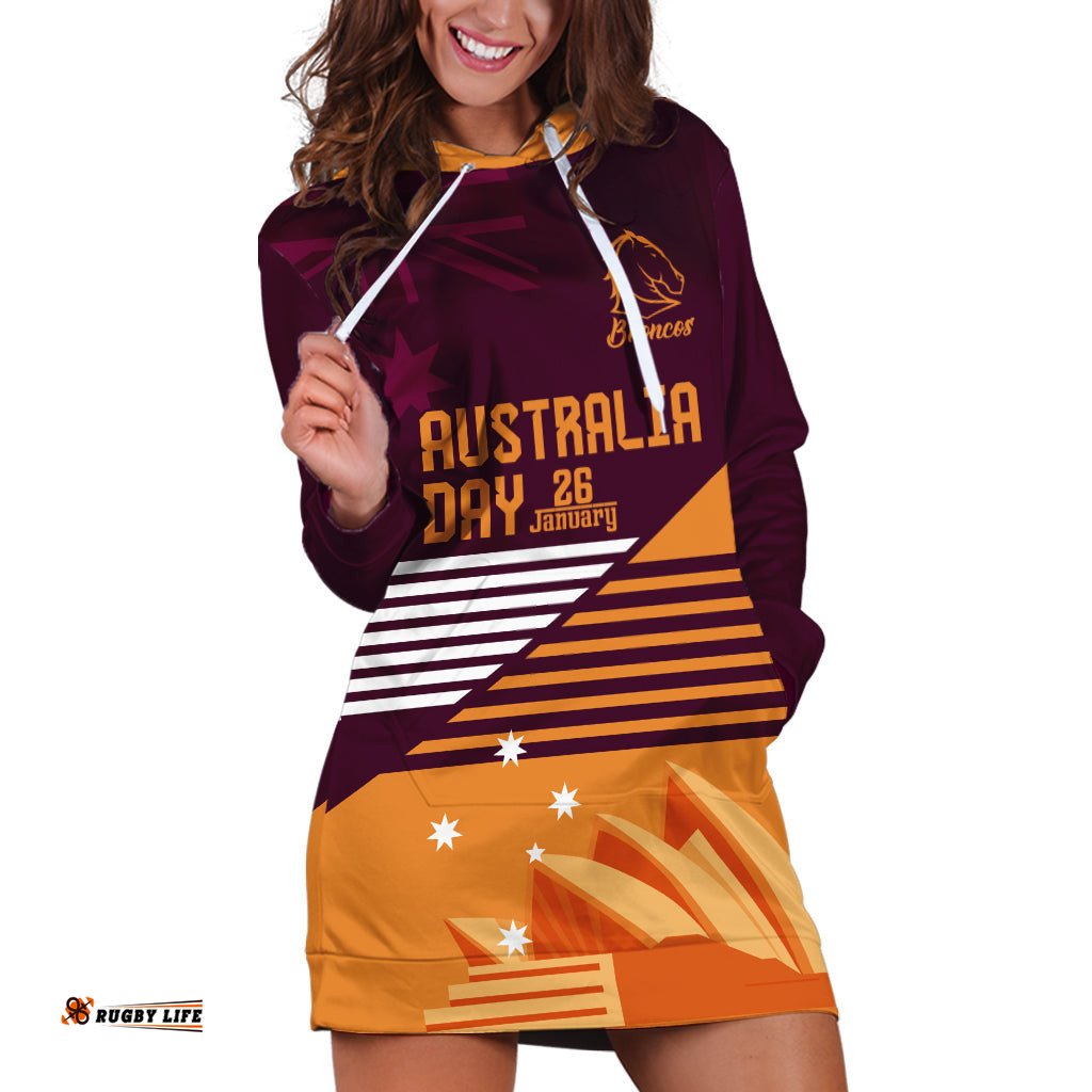 NRL Broncos Australia Day Custom Hoodie Dress Sydney Opera House Style