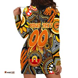 Personalised NAIDOC Week 2024 GWS Giants Hoodie Dress Australian Aboriginal Hand Painting
