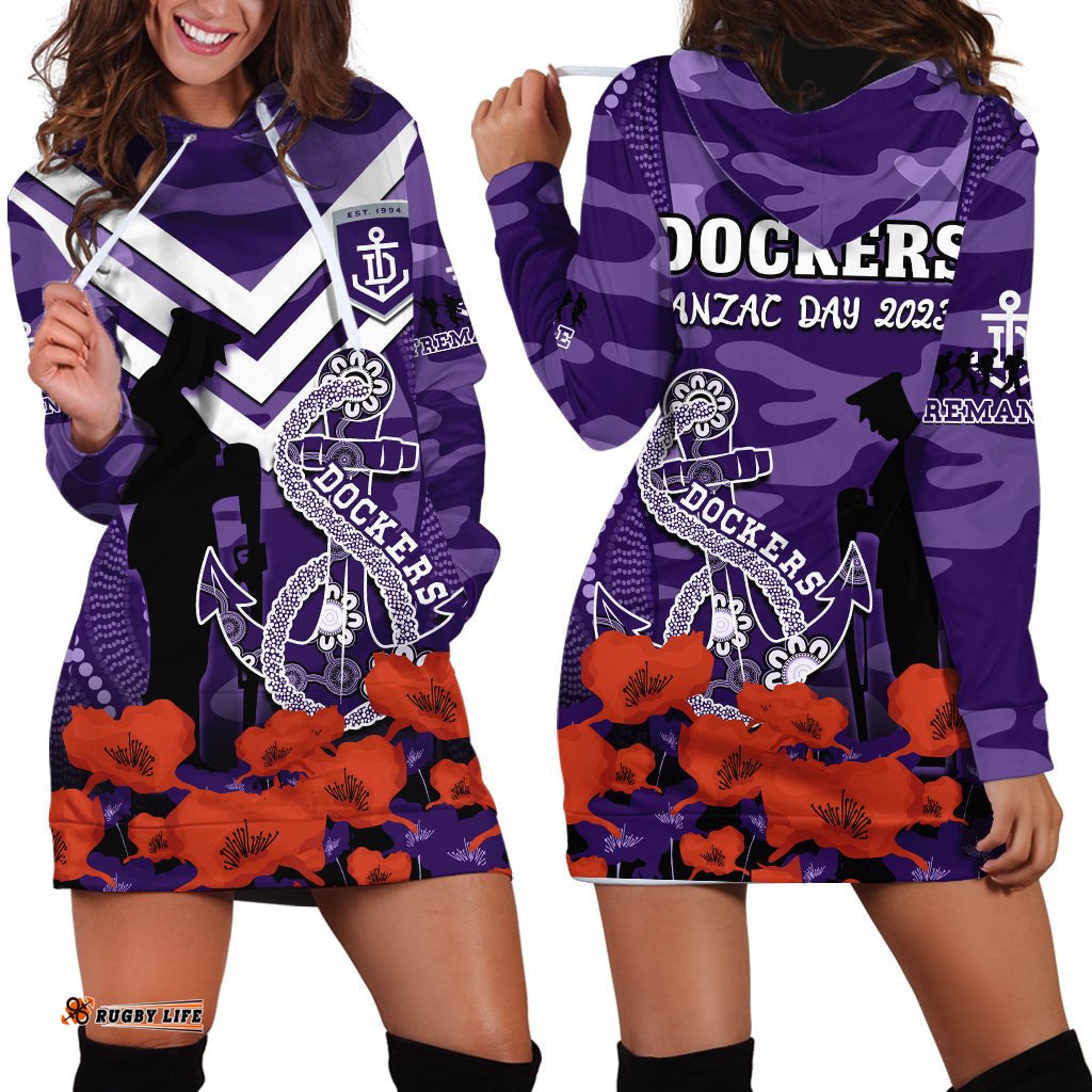 Dockers Football ANZAC Hoodie Dress Aboriginal Mix Poppy Camouflage
