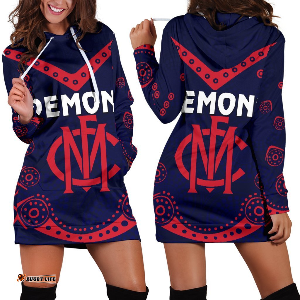 Melbourne Demons Indigenous Women Hoodie Dress Football