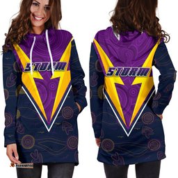 Melbourne Storm Women Hoodie Dress Indigenous Artsy Style