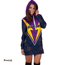 Melbourne Storm Women Hoodie Dress Indigenous Artsy Style