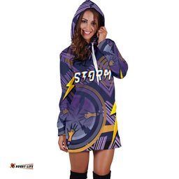Melbourne Storm Women's Hoodie Dress Simple Indigenous Purple