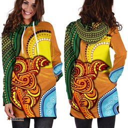 Hoodie Dress Australian Aboriginal Dot Painting Koala
