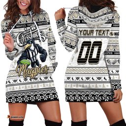 Personalized Magpies Football Xmas Hoodie Dress Australia AFL Mascot