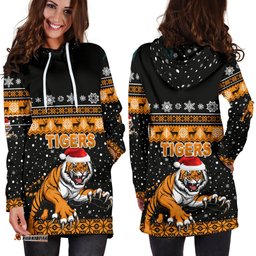 Wests Christmas Women's Hoodie Dress Tigers Unique Vibes Black