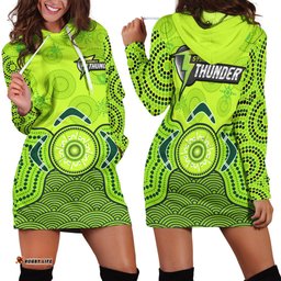 Sydney Thunder Hoodie Dress Gradient Aboriginal Dot Painting
