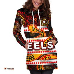 Parramatta Eels Women's Hoodie Dress Tribal Style Black