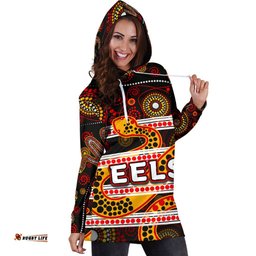 Parramatta Eels Women's Hoodie Dress Tribal Style Black