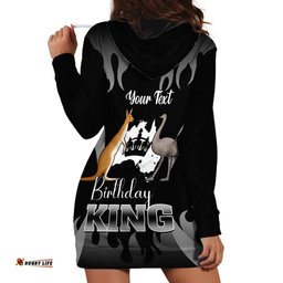 Personalised Australia King Birthday Hoodie Dress Australian Map With Crown Black Version