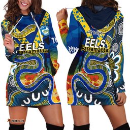 Eels Rugby ANZAC Hoodie Dress Aboriginal Mix Poppy Lest We Forget