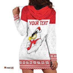 AFL Sydney Christmas Personalised Hoodie Dress with Swans Mascot Simple Style