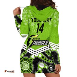 Custom Thunder Cricket Christmas Hoodie Dress Merry Xmas Indigenous Art