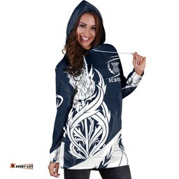 Scottish Rugby Women's Hoodie Dress Thistle Vibes Navy