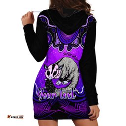 Personalised Australia Gemini Sugar Gilder Zodiac Hoodie Dress Auz Astrology Aboriginal Purple