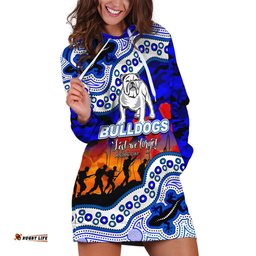 Custom Personalised Anzac Day NRL Bulldogs Hoodie Dress Aboriginal Lizard Patterns