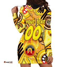 Personalised NAIDOC Week 2024 Richmond Tiger Hoodie Dress Australian Aboriginal Hand Painting