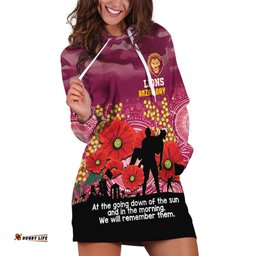 Custom Lions Football ANZAC Hoodie Dress Gallipoli Camouflage With Poppies