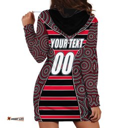 AFL Bombers Hoodie Dress Mix Dot Aboriginal