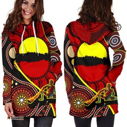 Hoodie Dress Australia Aboriginal Dots With Didgeridoo