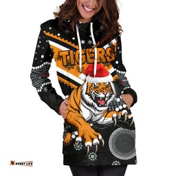 Wests Christmas Women's Hoodie Dress Tigers Indigenous