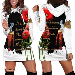 Australian ANZAC Hoodie Dress Poppy We Will Remember Them 08