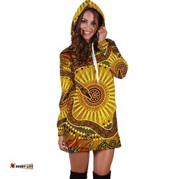 Hoodie Dress Australian Aboriginal Snake Rainbow Serpent