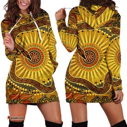 Hoodie Dress Australian Aboriginal Snake Rainbow Serpent