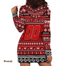Personalized Dragons Rugby Xmas Hoodie Dress Australia NRL Mascot