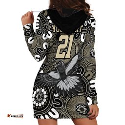 Custom Magpies NAIDOC Week 2024 Hoodie Dress Fire Burning Aboriginal Dots Art