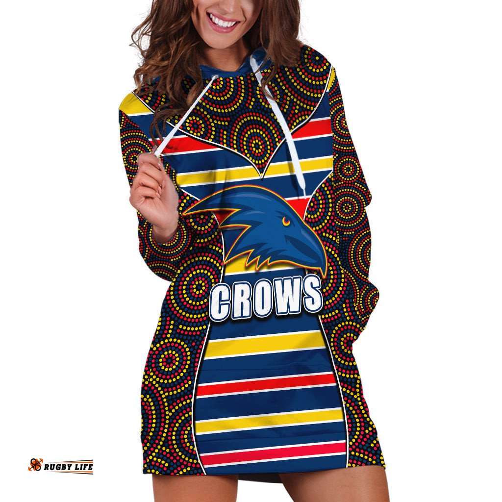 AFL Crows Hoodie Dress Mix Dot Aboriginal