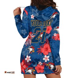 Custom Roosters Rugby Hoodie Dress Beautiful Floral Pattern Spring Summer Vibe