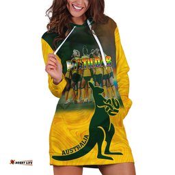 Custom Matildas Pride Hoodie Dress LGBT Kangaroo Australian Proud