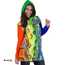 NAIDOC Aboriginal Lizard And Turtle Hoodie Dress