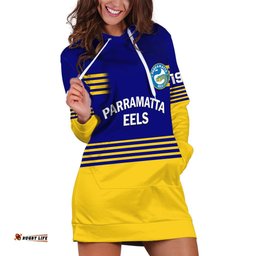 Personalised Eels Rugby Hoodie Dress Parramatta 1947 Dynamic Blue