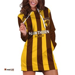 Hawthorn Football Hoodie Dress Go Hawks Sporty Style