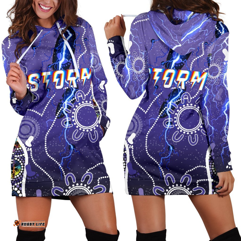 Melbourne Storm Women's Hoodie Dress Indigenous
