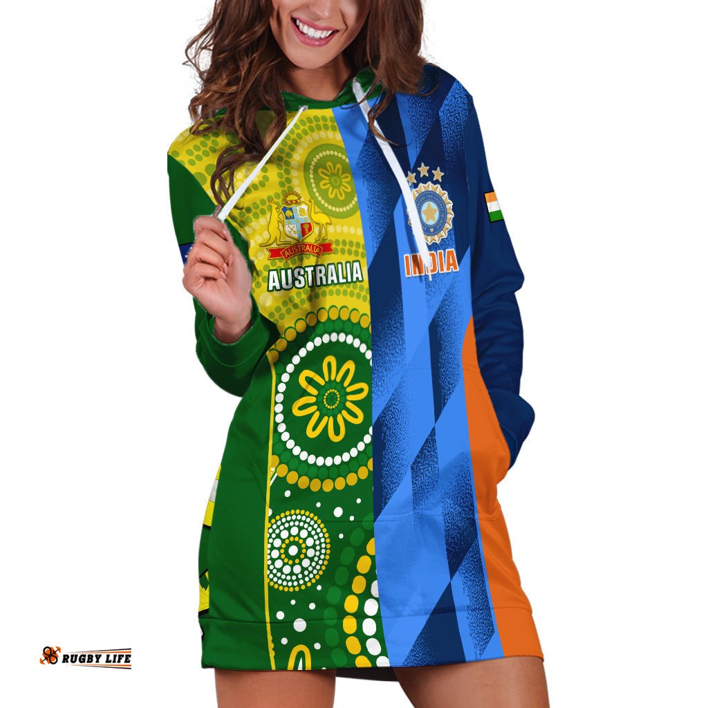 Custom Australia And India Cricket Hoodie Dress World Cup Final Together