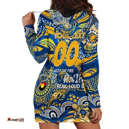 Custom NAIDOC Week 2024 Eagles Hoodie Dress Aboriginal Animals Keep The Fire Burning
