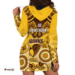 Hawthorn Football Hoodie Dress Hawks Aboriginal Mix Polynesian Pattern