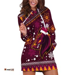 Broncos Rugby Hoodie Dress Heart Of All Queenland Christmas Vibe Unique