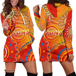 Suns Women Hoodie Dress Sun Indigenous Gold Coast