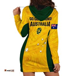 Australia Soccer Hoodie Dress Gold Matildas World Cup Go Champions