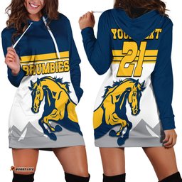 Custom Text And Number Brumbies Rugby Union Hoodie Dress Australia Silhouettes Of Horses