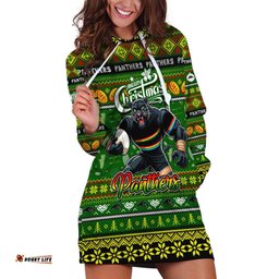 Personalized Panthers Rugby Xmas Hoodie Dress Australia NRL Mascot