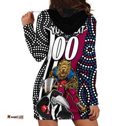 Custom AFL Magpies Combine Lions Hoodie Dress Together Go Champions