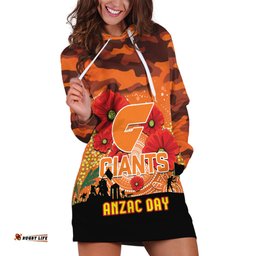 Custom Giants Football ANZAC Hoodie Dress Gallipoli Camouflage With Poppies