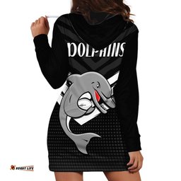 Redcliffe Dolphins Rugby Hoodie Dress Simple Black Style